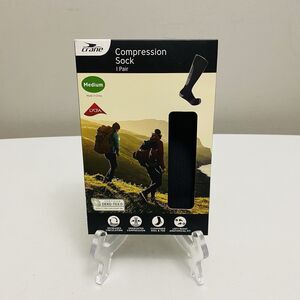 Crane Brand Unisex Compression Socks Cushions Heel & Toe Black Size M/Medium NEW